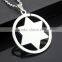 Hexagram pendant round stainless steel polishing process six-pointed star necklace