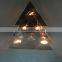 Triangle cheap christmas tree glass candle holder black