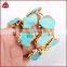 Genuine fashion turquoise jewelry, semi-precious gemstone bracelet gold jewelry