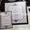 Silk Embellished wedding invitation in black
