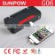 sunpow 16500mah high capacity rechargeable Li-ion Battery multifunction car 12v jump starter with warning light