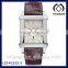 Fashion Men's Genuine Leather Strap Yellow Gold Plated Stainless Steel 316L Self Wind Watch Automatic