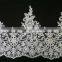 Top quality white corded lace flower design for wedding dress