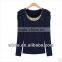 spring 2014 Fashionable shaped Ladies Crochet sweater with round neck