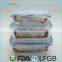 Reusable Pyrex Rectangle Clear Glass Food Container With Lid