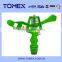 Garden Rotating Sprinkler with H-shape Base 3 Arms Plastic Watering Irrigation Sprinkler