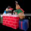 DJ-XT-01 inflatable christmas santa claus emerge chimney lighted decoration