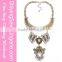 2015 Fashion Silver Crescent Luxury Crystal Statement Necklace