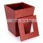 Leather red trash can (PU)
