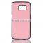 Metal+leather back case for Samsung galaxy S6 edge