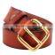 Hot products leather belt solid brass buckle original brass polished buckle