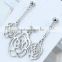 Cheap Wholesale Fashion Rose Flowers Bridal Charming Crystal Jewelry Set Made With stainless steel