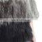Hand knitted women fur coat knitted fox rabbit fur coat KZ150106