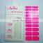 Custom neon pink nail polish sticker waterproof nail sticker decal florescent nail strips nail art manufacturer