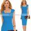 Summer Work Office Dress Plus Size Bodycon Sheath Square Neck Sleeveless Midi Knee-length 6XL Ladies Vestidos