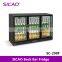 Bar equipment manufacturer fan cooling upright three door glass display beer coolers/drink refrigerator/beer cooler