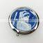 Hot sale crystal metal make-up gift mirror with epoxy sticker