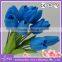 Artificial royal blue tulip natural pu life-like 12 head tulip bouquet