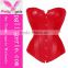 Women Black Overbust Corsets PU sexy red leather corsets for sale