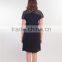 100% viscose black V-neck long womens fashion lace dress designs