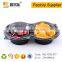 China supplier PET disposable plastic salad container with 2 compartments