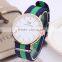 promotional gift cheap electric nylon band quartz watch thin plate for adults