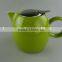 Hot sale stock cheap ceramic colorful round tea pot with stainless steel lid