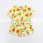 2017 Western style girls sunflowers printed clothing set backless tassel T-shirt and split shorts