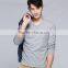 custom wholesale latest design long sleeve v-neck men blank t shirt