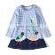 S33551W Girls Dresses Long Sleeve 2017 Enfant Animal Appliques Cute Dress