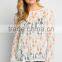 Beautiful Lace Front Long Sleeve Lower Back Lace Blouse
