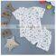 Wholesale summer cotton printing girls kids t shirt with pants set