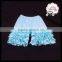 2016 high quality solid mint ruffle shorts blank board shorts wholesale kids cotton shorts