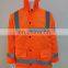 2017 Factory Supply High Visibility fluorescent orange Reflective Safety Raincoat with reflective strips