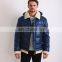 China supplier fur collar bule polyester down jacket for mens