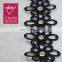 2017 new design black color cotton eyelet lace trim for garment decoration