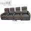 Supply high quality top grain cow leather home theater sofa with electric recliners and cupholder