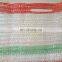 Pe plastic knitted raschel mesh bag in rolls for automatic packing