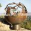 plasma laser CNC cutting steel sphere fireball fire pit for outdoor decorative