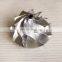 K26 55.40/77.00mm 9+0 blades Point milling snake curve performance turbo milling/aluminum 2618/billet compressor wheel