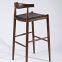 Replica hans wegner elbow bar stool in solid american walnut frame