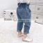toddler baby girls pants Denim ruffles blue plain solid kids trousers korean boutiques children clothes