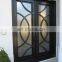 Villa double swing grill design entrance metal door