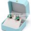 Wholesale Custom Logo Light Blue Pu Leather Jewelry Packaging Bangle Box