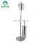 Stainless steel Free Standing Toilet Brush with Paper Roll Holder