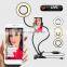 Multifunction 2 in 1 Rotating Phone Holder Stand USB led flexible arm ring light with Desktop Stand Dimmable LED Fill Light