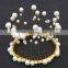 New Fashion Fairy Style Crown Seaweed Shape Tiaras Pearl Decor for Wedding Party Baking Cake Topper Crown