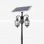 Outside European street lamp with large solar panel design Black Bronze Pole LED garden light Outdoor Retro Lawn post Lights