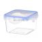 Home kitchen storage organization BPA free square plastic airtight food storage box container with lid