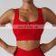 Sexy Ribbed Front Buttons Yoga Bras Factory Sale High Impact Sports Shockproof Crop Tops